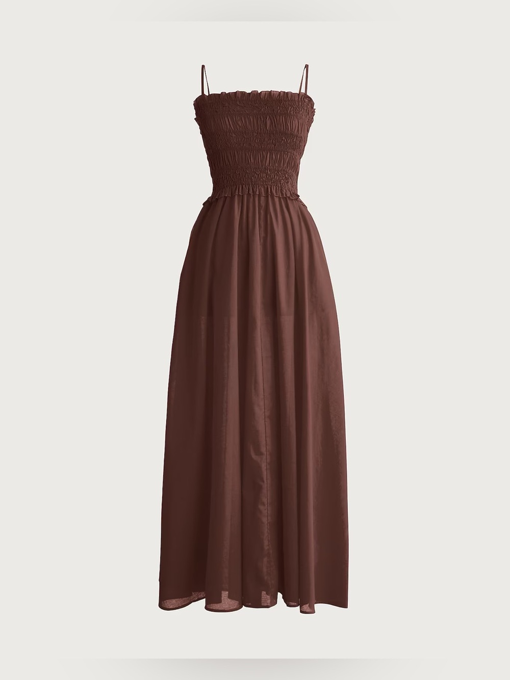 J.Crew Smocked maxi dress in cotton voile in inky espresso - Picture 4 of 9